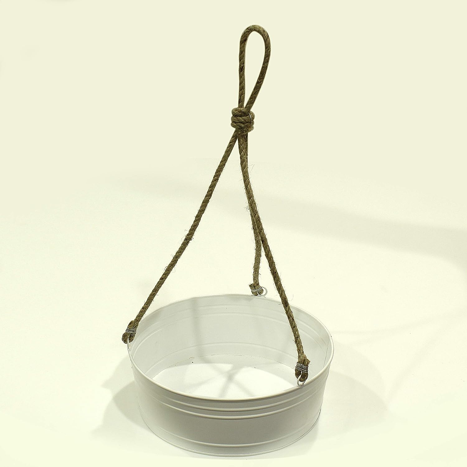 Craftter Set of 2 White Color Metal Hanging Planers Pendant Plant Pot Balcony Plant Stand