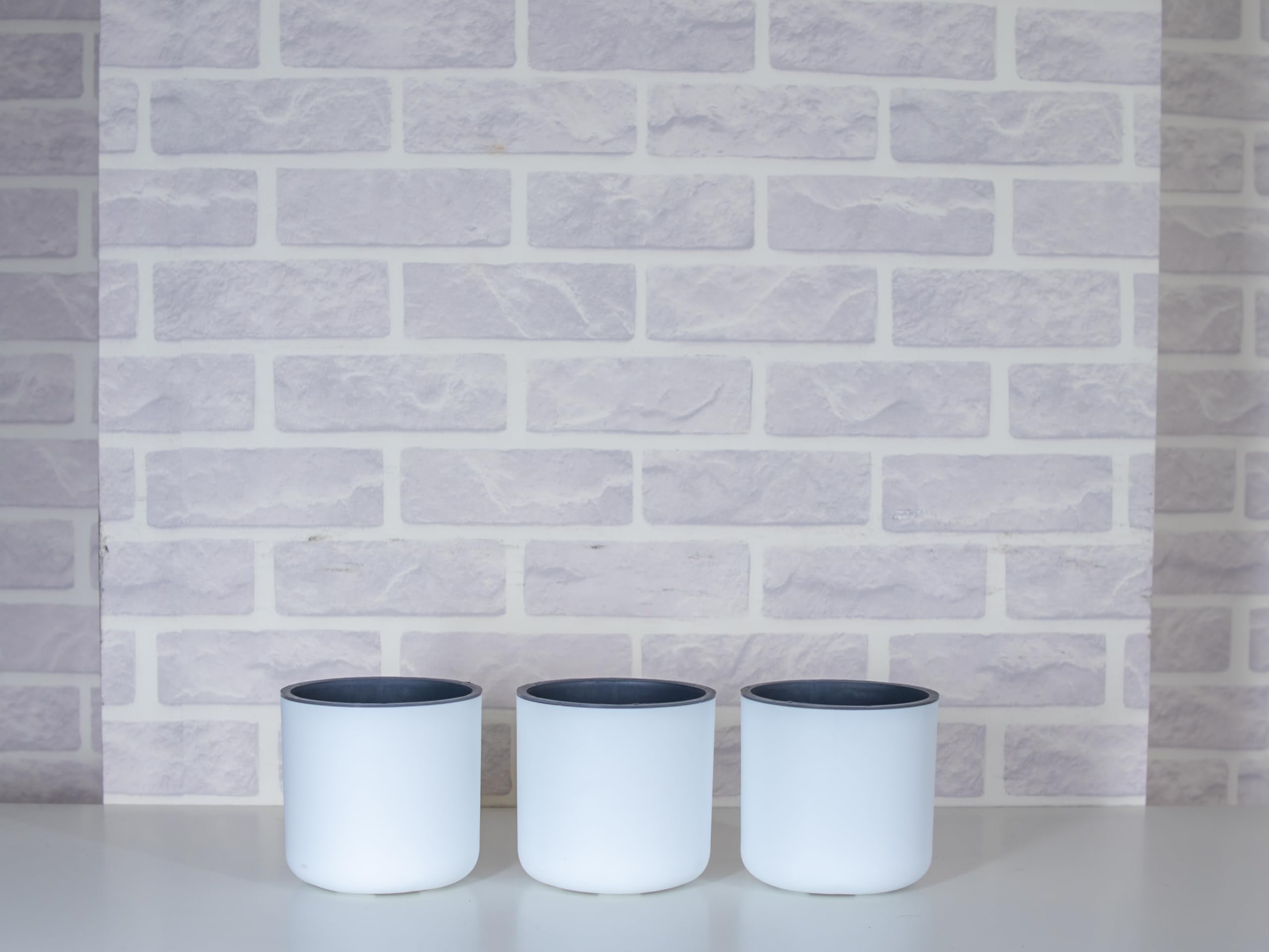 Craftter Planter for Indoor-Outdoor Home Garden/Round Plant Pot with Polypropylene UV Material/Decorative Modern Gamla (Set of 3)