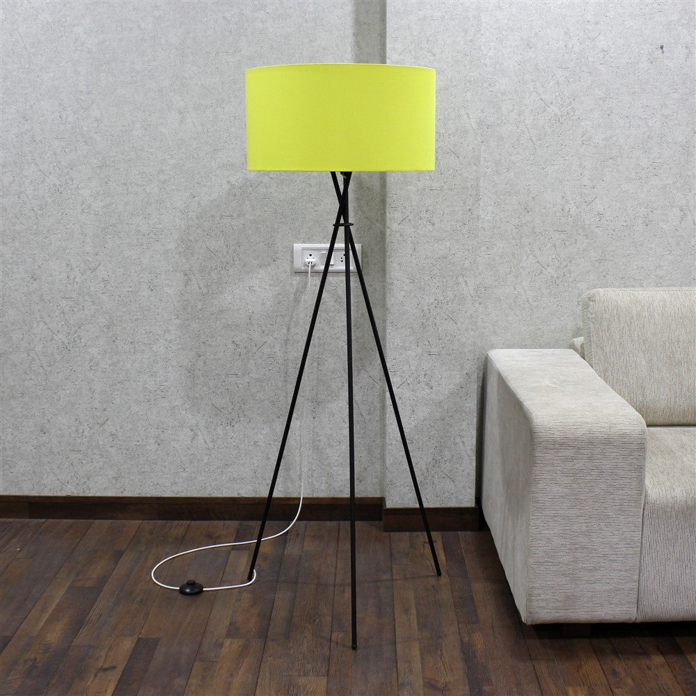 Craftter Metal Tripod Floor Decorative Standing Night Lamp (Yellow)