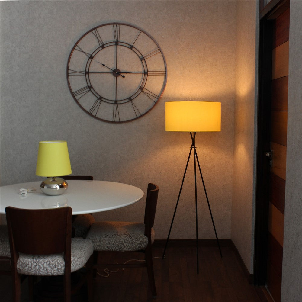 Craftter Metal Tripod Floor Decorative Standing Night Lamp (Yellow)