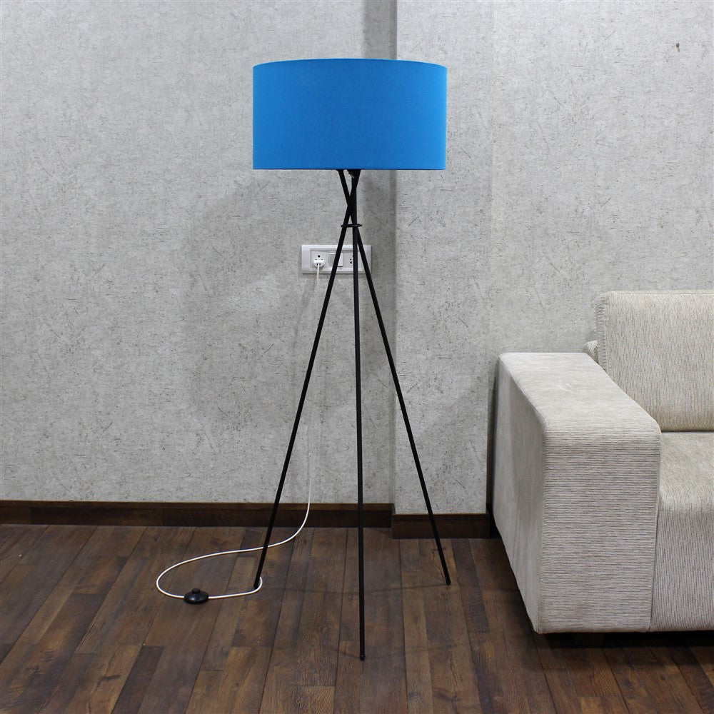 Craftter Metal Tripod Floor Decorative Standing Night Lamp (Blue, 19 X 10 X 57 inch)