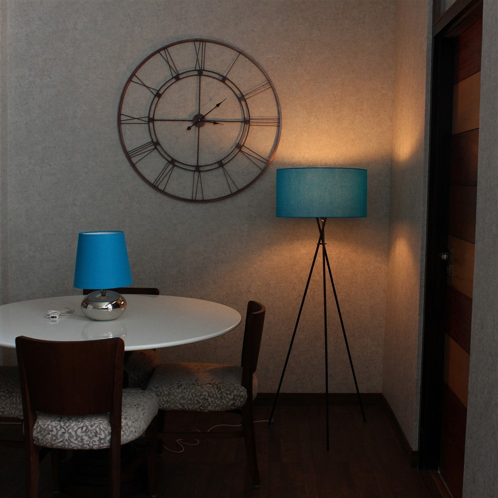 Craftter Metal Tripod Floor Decorative Standing Night Lamp (Blue, 19 X 10 X 57 inch)