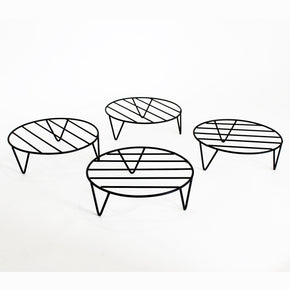 Craftter Pack of 4 Round Shape Metal Planter Stand Pot Stands for Outdoor Plants | Plant Stand for Balcony | Planter Stand | Gamla Stand | Premium and Strong Metal Stand for Plants (10 Inch)