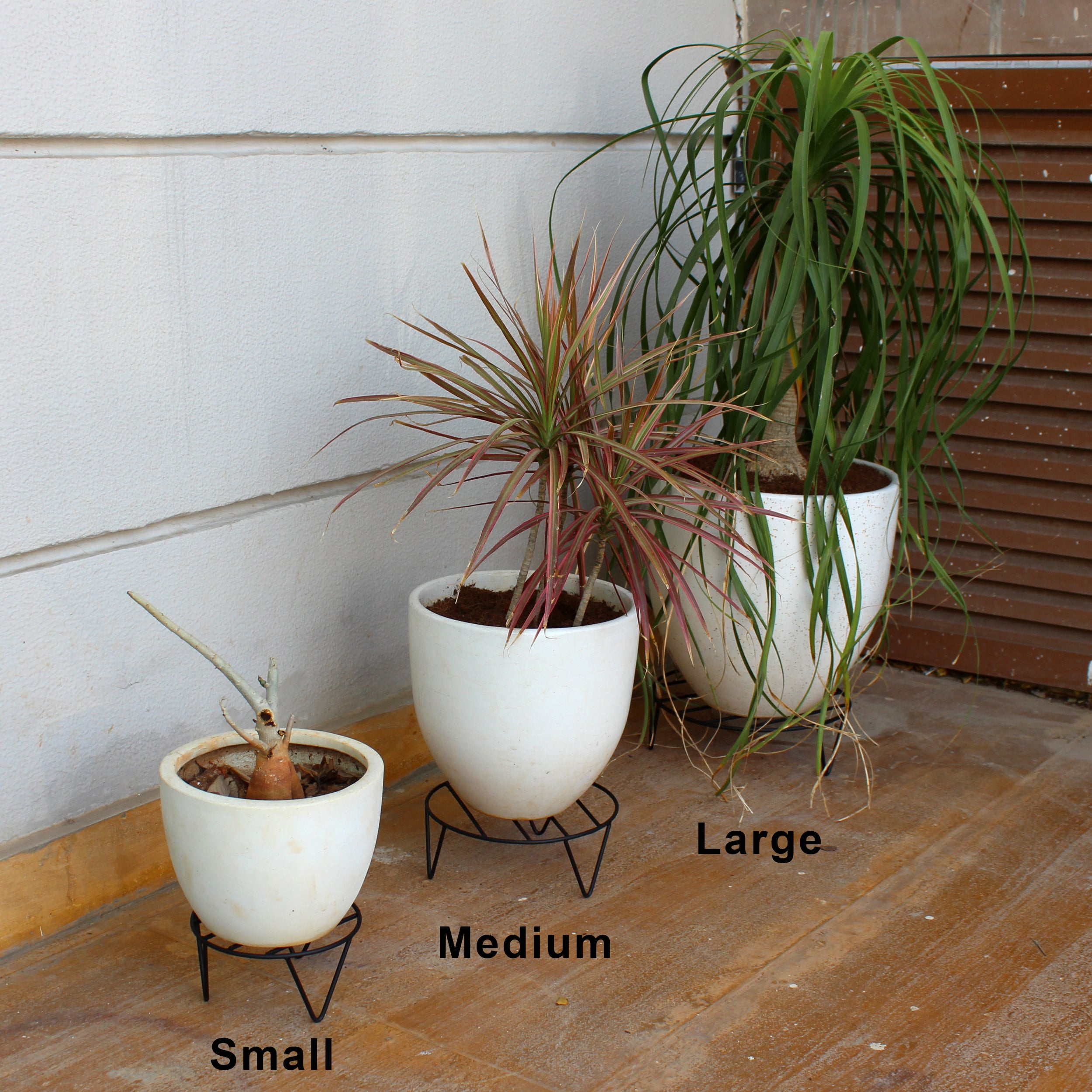 plant pot stands for outside Craftter Pack of 4 Round Metal Planter Stands Pot Stands for Outdoor Plants | Plant Stand for Balcony | Planter Stand | Gamla Stand