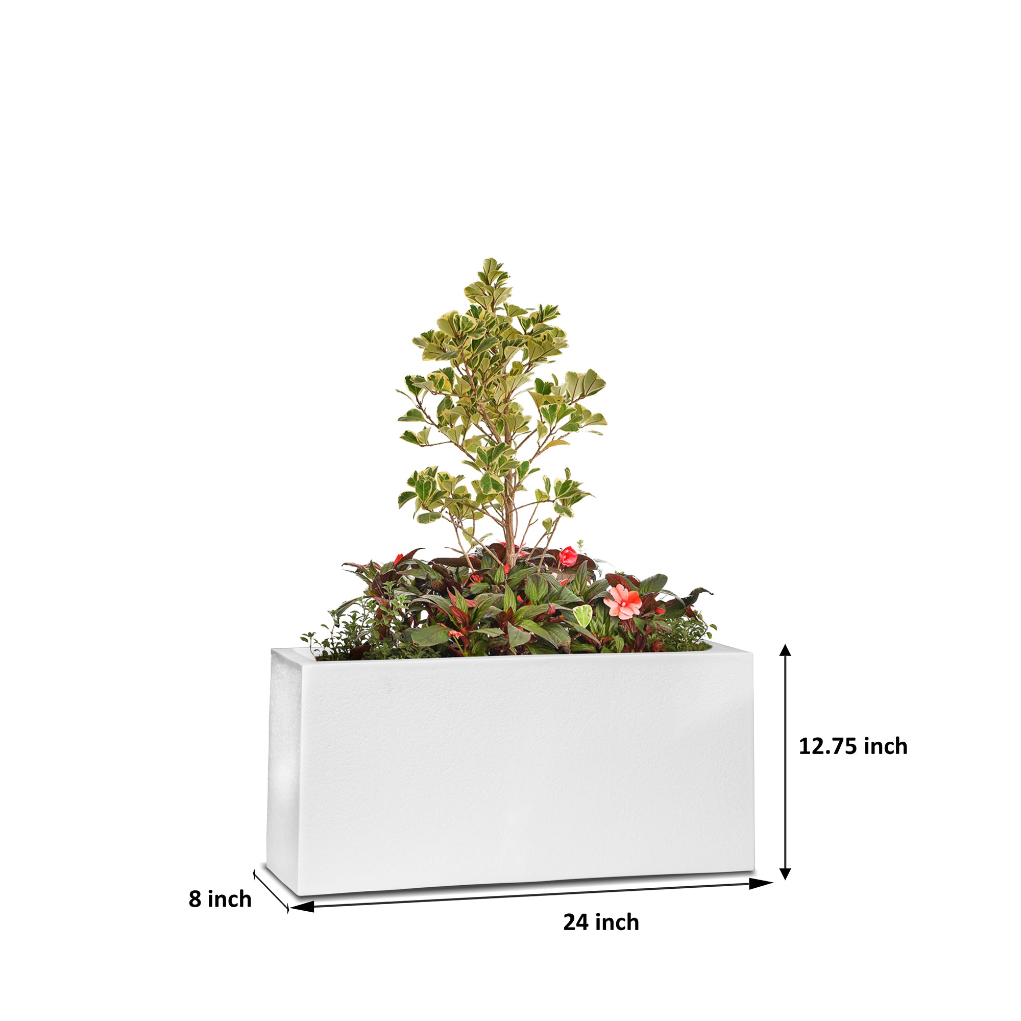 Craftter Large Rectangle Shape White Color Fiberglass Planters (Gamla ...