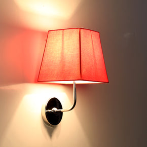 Craftter Plain Red Color Fabric Shade Square Wall Lamp Fixture