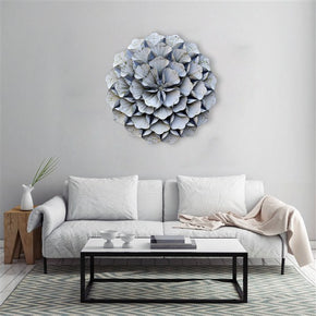 Craftter 3D Folded Leafs White Color Metal Wall Art Sculpture Home Decor Wall Hanging