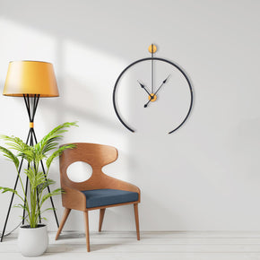 Craftter 28 inch Black Color Half Round Metal Wall Clock Decorative Handing
