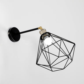 Craftter Diamond Shade Black Color Small Metal Wall Lamp Decorative Night Light