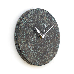 Craftter Metal Wall Clock for Living Study Hall Dining and Bedroom | Modern Time Piece for Home Office | Small Hanging Decorative Watch with Sculpture Art (12 inch, Textured)
