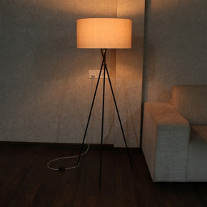 Craftter Metal Textured White Tripod Floor Night Lamp