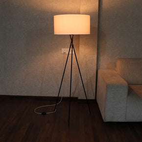 Craftter Plain White Metal Tripod Floor Decorative Standing Night Lamp