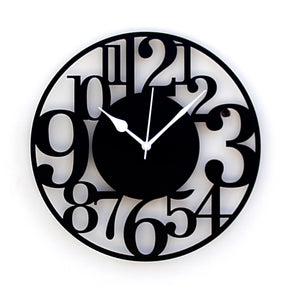 Craftter 12 Inch Wooden MDF Wall Clock for Living Room Bedroom Decor | Simple Numerical | Small Decorative Clocks | Analog Watches for Home Office and Farm House | Hand Crafted Time Piece (Black)
