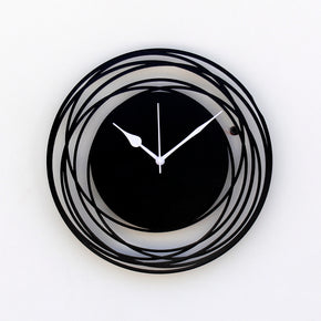 Craftter 12 Inch Wooden MDF Wall Clock for Living Room Bedroom Decor | Without Numerical | Small Decorative Clocks | Analog Watches for Home Office and Farm House | Hand Crafted Time Piece (Black)