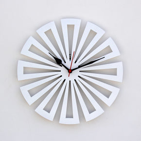 Craftter 12 Inch Wooden MDF Wall Clock for Living Room Bedroom Decor | Flower Numerical | Small Decorative Clocks | Analog Watches for Home Office and Farm House | Hand Crafted Time Piece (White)